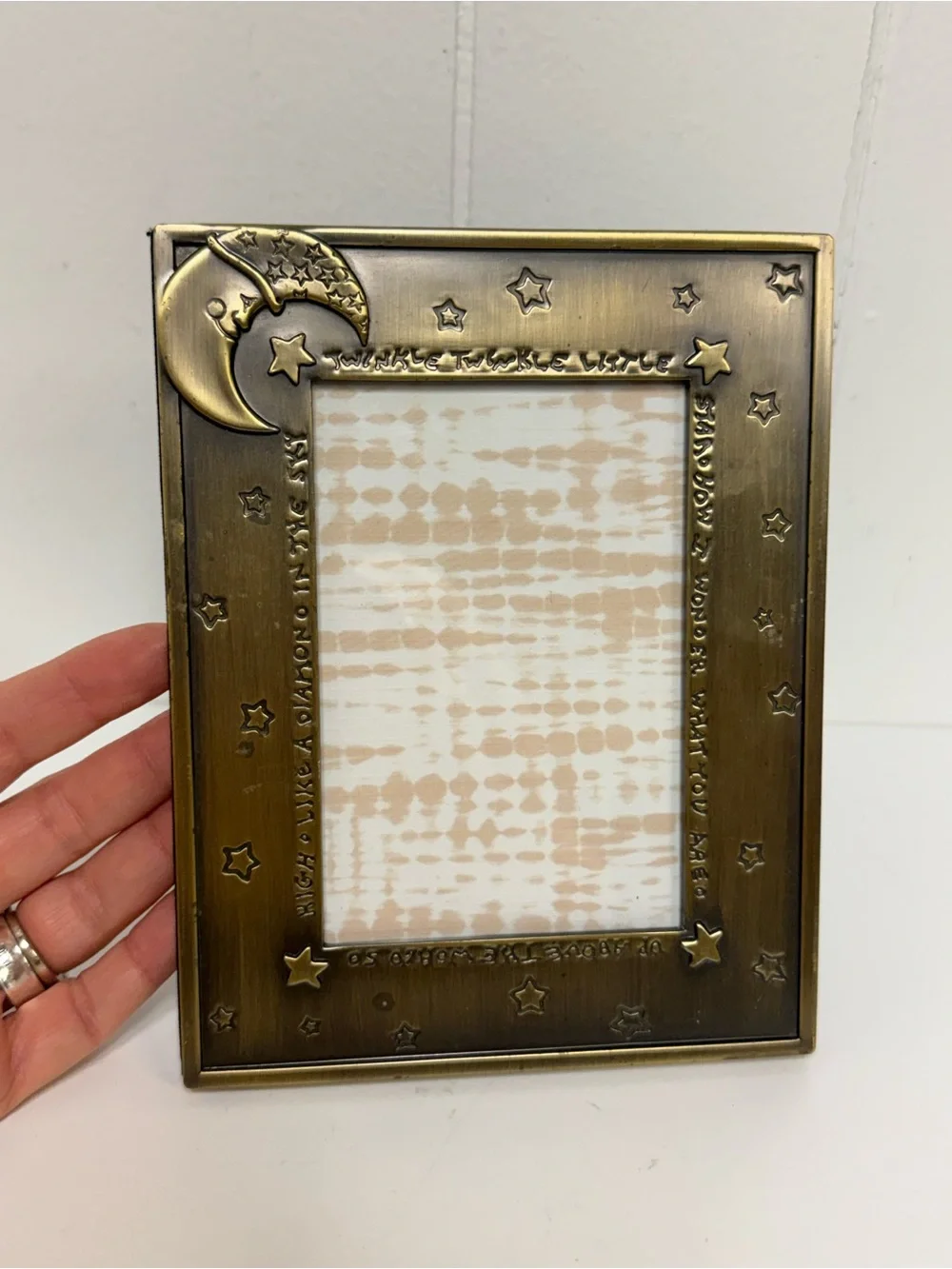Vintage Metal Bronze Star & Moon Photo Frame Twinkle Twinkle Little Star (4.5x3)